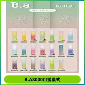 BA BAR2拋棄式一次性8000口電子煙【買十送一】
